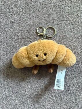 Plush Croissant Keychain - Light Brown